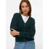 Vero Moda Strickjacke "VMLEA LS V-NECK CUFF CARDIGAN NOOS" Kunstfaser, regular fit
