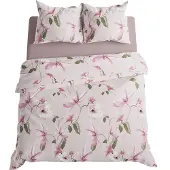 MARKIZETA HOME Bettwäsche, Baumwollsatin, hohe Qualität 200x220 Magnolia Rosa Blumen