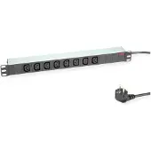 Roline 19-Zoll-Steckdosenleiste 8fach C13, Schutzkontakt-Stecker, silberfarben, 2 m