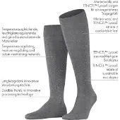 Falke ClimaWool Herren Kniestrümpfe, 45-46, Grün, Uni, Wolle