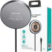 Usams Charge. Induktiv Us-Cd183 Magnetisch 15W Aluminium Schwarz/Schwarz Cd183Cdx01