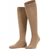 Falke Family Herren Kniestrümpfe, 39-42, Braun, Uni, Baumwolle