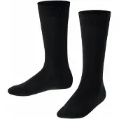 Falke Family Kinder Kniestrümpfe, 39-42, Schwarz, Uni, Baumwolle