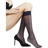 Falke Matt Deluxe 20 DEN Damen Kniestrümpfe, 35-38, Blau, Uni