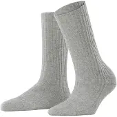 Falke Cosy Wool Boot Damen Bootsocken, 35-38, Grau, Rippe, Wolle