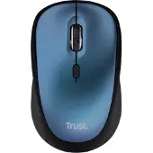 Trust Yvi+ Leise Funkmaus, Nachhaltiges Design, 800-1600 DPI, für Rechts- und Linkshänder, Verstaubarer USB Mikroempfänger, Kompakte Maus Kabellos für Laptop, PC, Desktop, Mac - Blau