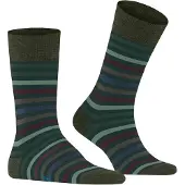 Falke Tinted Stripe Herren Socken, 43-46, Grün, Streifen, Schurwolle