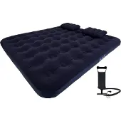 Avenli 24697 Aufblasbare Matratze mit Handpumpe, 2 Kissen, 203 x 183 x 22 cm, blau