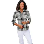 Casual Looks WITT WEIDEN Karo-Bluse in schwarz-weiß-kariert | Gr.: 44
