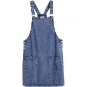 Bonprix Jeanskleid , Damen, Gr. 38, N-Gr, blau denim washed, Obermaterial: 100% Baumwolle, A-Linie, Kleider Jeanskleid, A-Linien-Passform, aus Baumwolle, mit zwei aufgesetzten Taschen