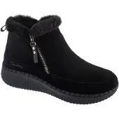 SKECHERS 1100000002199 "WILSHIRE BLVD-FRESH ZIP", Damen, Gr. 38, schwarz (schwarz, uni), Veloursleder, Schuhe 1100000002199, Boots mit Reißverschluss