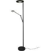 TRIO LED-Deckenfluter Barrie mit Leselicht schwarz matt