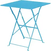Bolero quadratischer klappbarer Terrassentisch Stahl azurblau 60cm