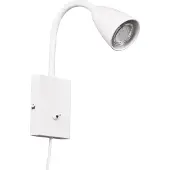 TRIO Wandleuchte Wanda mit Stecker, weiß matt