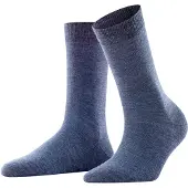 Falke Softmerino Damen Socken, 35-36, Blau, Uni, Schurwolle