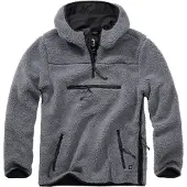 Brandit Kapuzenpullover "Teddyfleece", Herren, Gr. 4XL, grau (anthrazit), Obermaterial: 100% Polyester PES., Pullover Kapuzenpullover