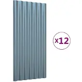 Super Merchant Dachpaneele 12 Stk. Verzinkter Stahl Grau 80x36 cm