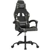 vidaXL Gaming-Stuhl Drehbar Schwarz und Tarnfarben Kunstleder