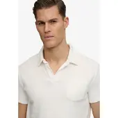 Superdry für Herren. M1110462A Frottee-Poloshirt Gebrochenes Weiß (XL), Lässig, Baumwolle, Kurzarm