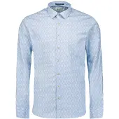 No-excess Hemd mit Musterdruck Hellblau