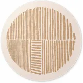 Hanse Home Ted Baker Flachgewebeteppich Rund Bounds, Wetterfest, Pflegeleicht, Jute Weiß - Ø160 cm