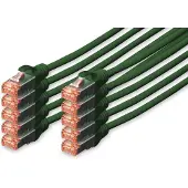 Digitus CAT 6 S/FTP Patchkabel, 0,25 m, Grün, 10 Stück, 0,25 m, Cat6, S/FTP (S-STP), RJ-45, RJ-45, Grün