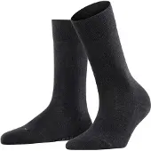 Falke Sensitive London Damen Socken, 39-42, Grau, Uni, Baumwolle