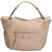Roberta Rossi Damenhandtasche aus echtem Dollaro-Leder mit Reißverschluss und verstellbarem Schultergurt Beige UNICA 29x20x9 cm