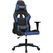 vidaXL Gaming-Stuhl mit Massagefunktion Schwarz und Blau Kunstleder