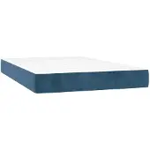 vidaXL Taschenfederkernmatratze Mittel Dunkelblau 120x210x20 cm Samt