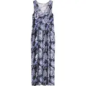 Bonprix Maxikleid aus Viskose und Elasthan, ausgestellte Passform, ärmellos