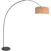 Steinhauer Stehlampe - natürlich schwarz - Curve - metall textil - bogenlampe - E27 - 4340ZW - Anne Lighting