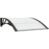 vidaXL Türvordach Schwarz und Transparent 100x75 cm Polycarbonat