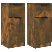 vidaXL Sideboards 2 Stk. Räuchereiche 30x30x70 cm Holzwerkstoff