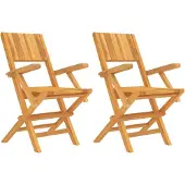 vidaXL Klappstühle, 2 Stück, 55 x 61 x 90 cm, Massivholz Teak