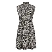 Zero Midikleid "Midikleid mit Print.", Damen, Gr. 42, EURO, bunt (cream, schwarz), Obermaterial: 100% Viskose CV., Kleider Midikleid