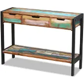 vidaXL Sideboard mit 3 Schubladen Altholz Massiv