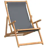 vidaXL Klappstuhl aus Massivholz, Teak, Grau