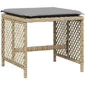vidaXL 17-tlg. Garten-Essgruppe mit Kissen Beige Poly Rattan