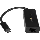 StarTech.com .com USB-C auf Gigabit Ethernet Adapter - Schwarz - Thunderbolt 3 kompatibel - Windows & Mac - RJ45 LAN Netzwerkkonverter, Kabelgebunden, USB, Ethernet, 5000 Mbit/s, Schwarz