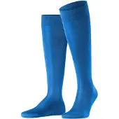 Falke Tiago Herren Kniestrümpfe, 39-40, Blau, Uni, Baumwolle