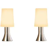 Dapo Leuchten 2 x Moderne Nachttischleuchte Tischleuchte Jannis mit Touch Dimmer chrom