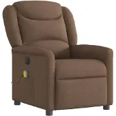 vidaXL Massagesessel Elektrisch Braun Stoff