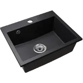 Kondela Granitspülbecken mit Siphon Siven 55 58x49 cm - Schwarz