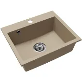 Kondela Granitspülbecken mit Siphon Siven 55 58x49 cm - Beige