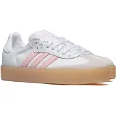 Adidas SAMBAE W Damen Sneaker aus weißem Leder mit niedrigem Schaft und runder Zehenform