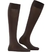 Falke Cotton Touch Damen Kniestrümpfe, 35-38, Braun, Uni, Baumwolle