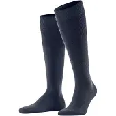 Falke Airport Herren Kniestrümpfe, 41-42, Blau, Uni, Schurwolle