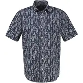 Lerros Kurzarmhemd mit marinem All-over-Print - Classic Navy - 3XL