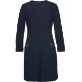 Laura scott Longblazer , Damen, Gr. 44, blau (marine), Jersey, Obermaterial: 95% Polyester, 5% Elasthan, figurbetont, tiefer V-Ausschnitt, Blazer Longblazer, mit Reißverschlüssen